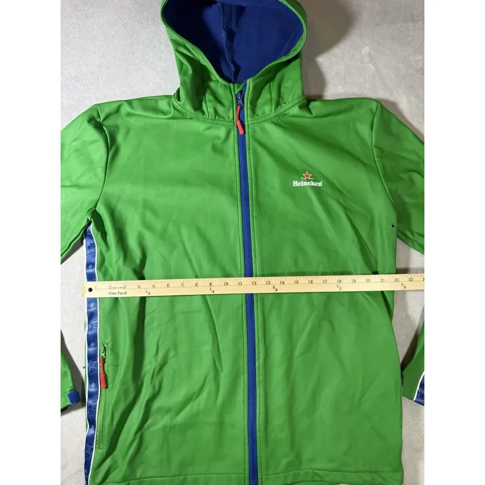 Heineken x UEFA Champions League Green Full Zip Jacket hooded Men's Large soccer